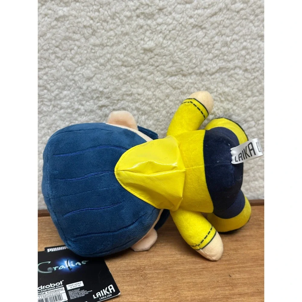 Kidrobot Coraline Plush Phunny Yellow Raincoat Button Eyes 8 Inch NWT